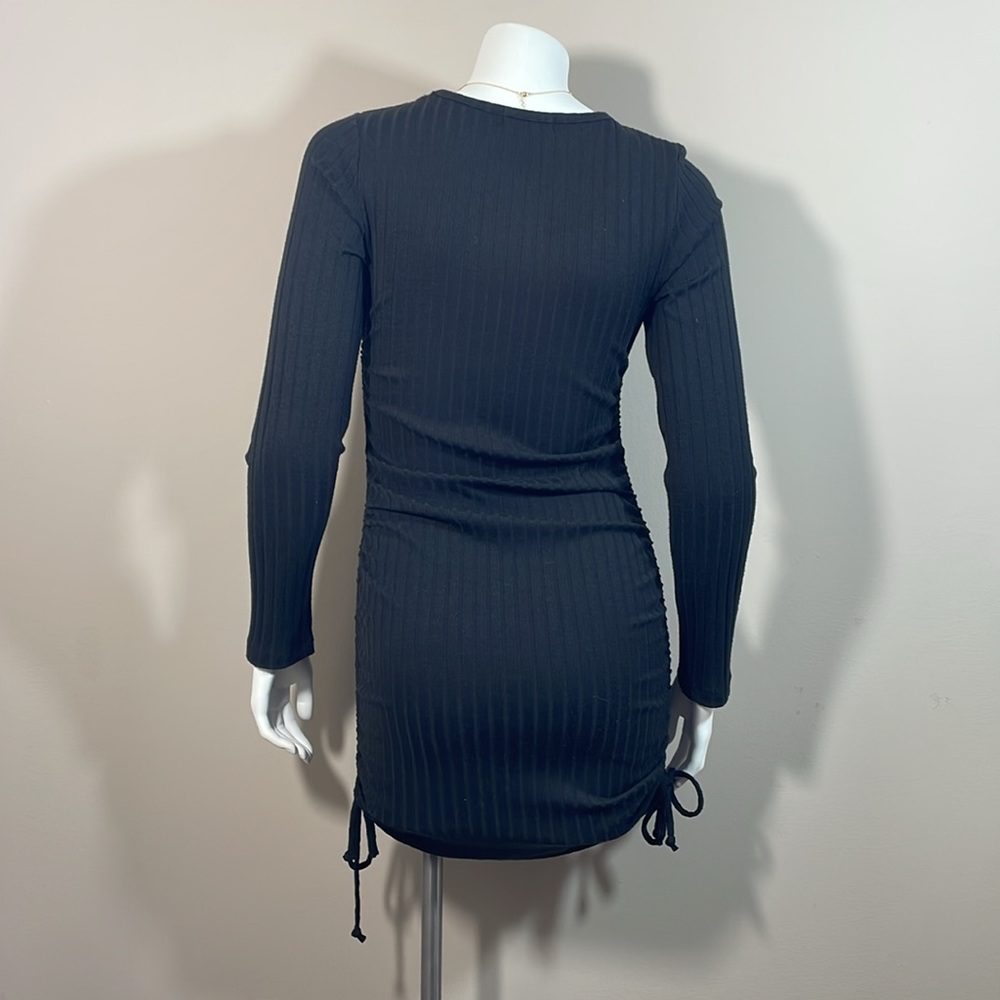 Altar’d State Black Ribbed Body-Con Dress - Picture 3 of 8